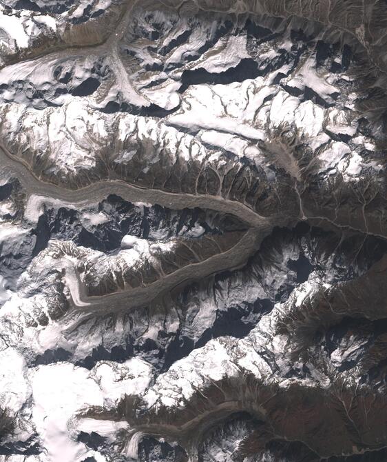 Aerial view of Satopanth Glacier