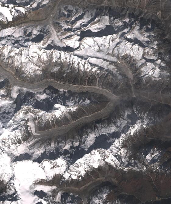 Aerial view of Satopanth Glacier