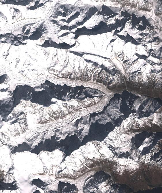 Aerial view of Satopanth Glacier