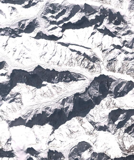 Aerial view of Satopanth Glacier