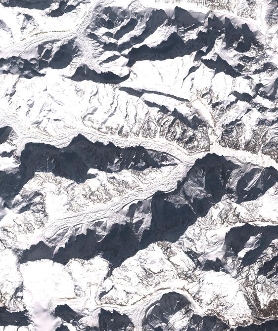 Aerial view of Satopanth Glacier