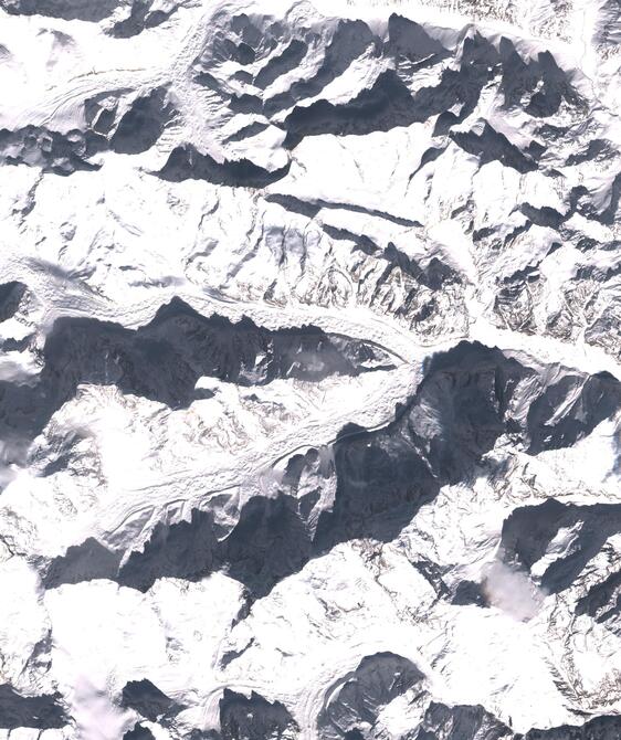 Aerial view of Satopanth Glacier