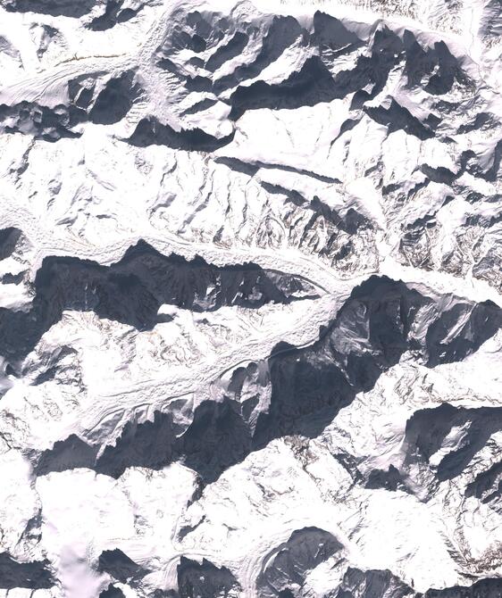 Aerial view of Satopanth Glacier