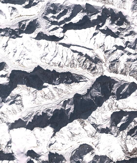 Aerial view of Satopanth Glacier