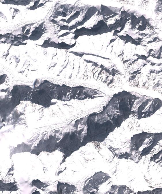 Aerial view of Satopanth Glacier