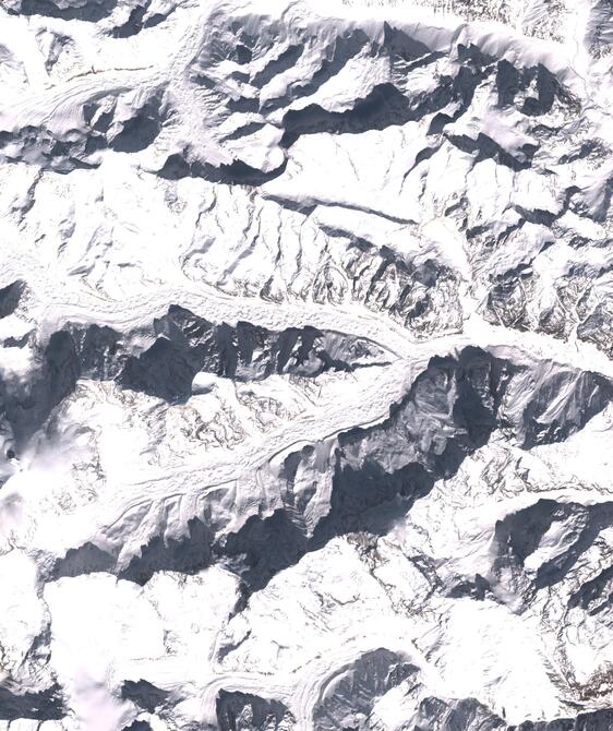 Aerial view of Satopanth Glacier