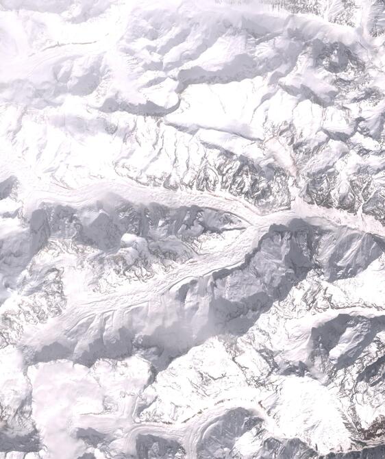 Aerial view of Satopanth Glacier