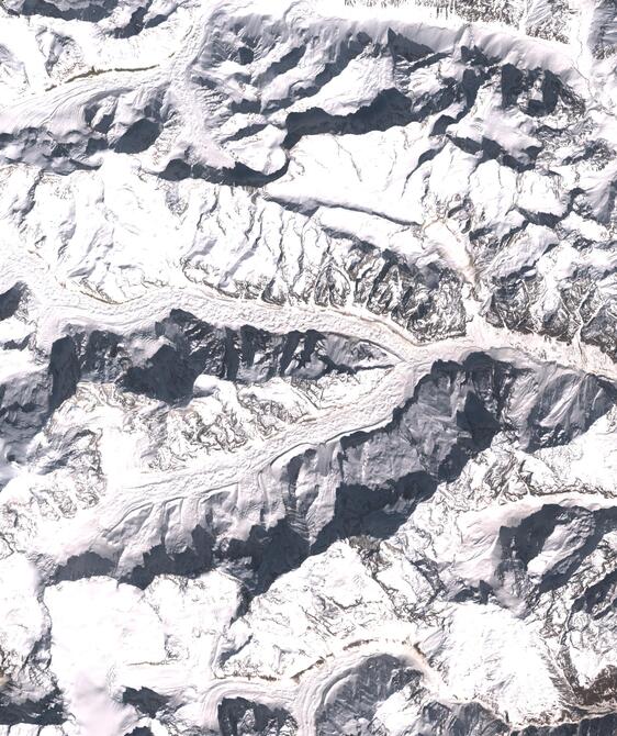 Aerial view of Satopanth Glacier