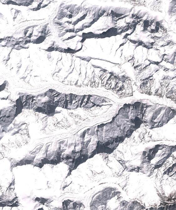 Aerial view of Satopanth Glacier