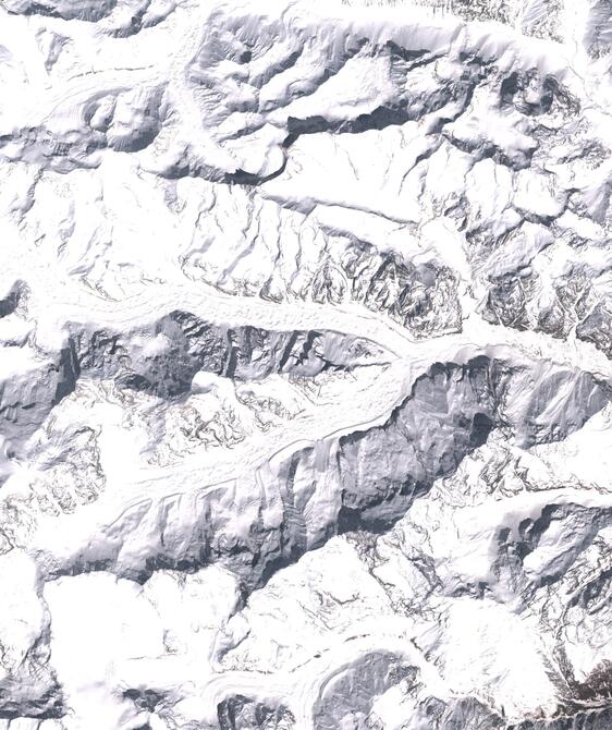 Aerial view of Satopanth Glacier