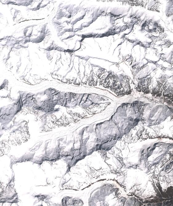 Aerial view of Satopanth Glacier