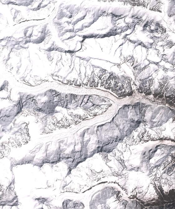 Aerial view of Satopanth Glacier