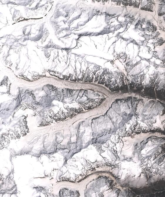 Aerial view of Satopanth Glacier