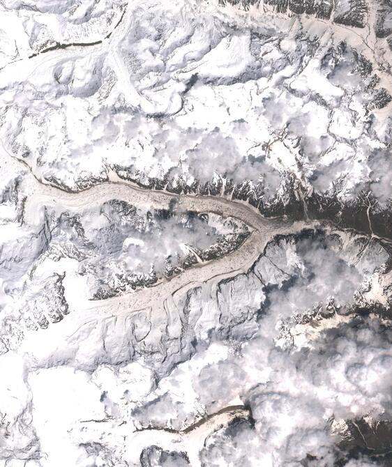 Aerial view of Satopanth Glacier