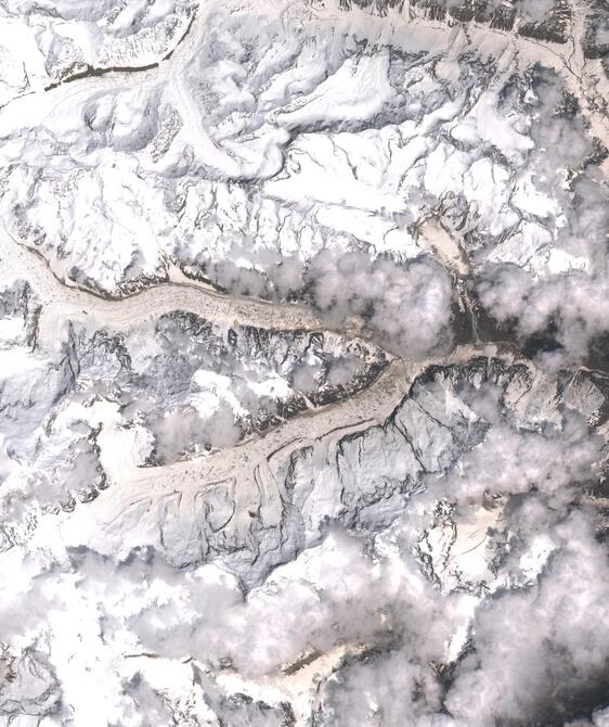 Aerial view of Satopanth Glacier