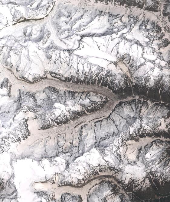 Aerial view of Satopanth Glacier