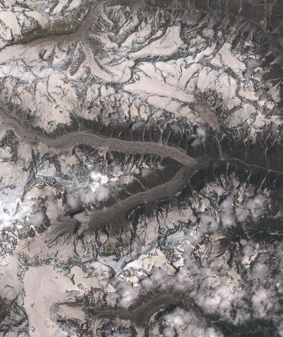 Aerial view of Satopanth Glacier