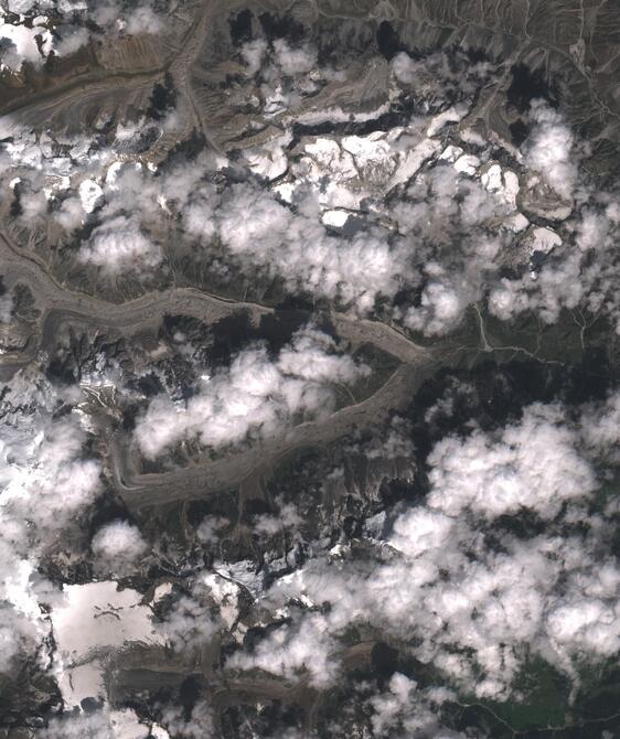 Aerial view of Satopanth Glacier