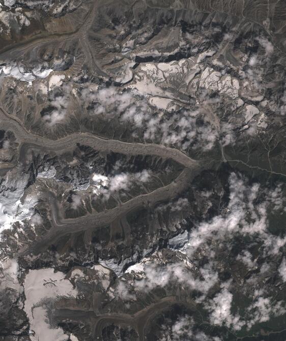 Aerial view of Satopanth Glacier