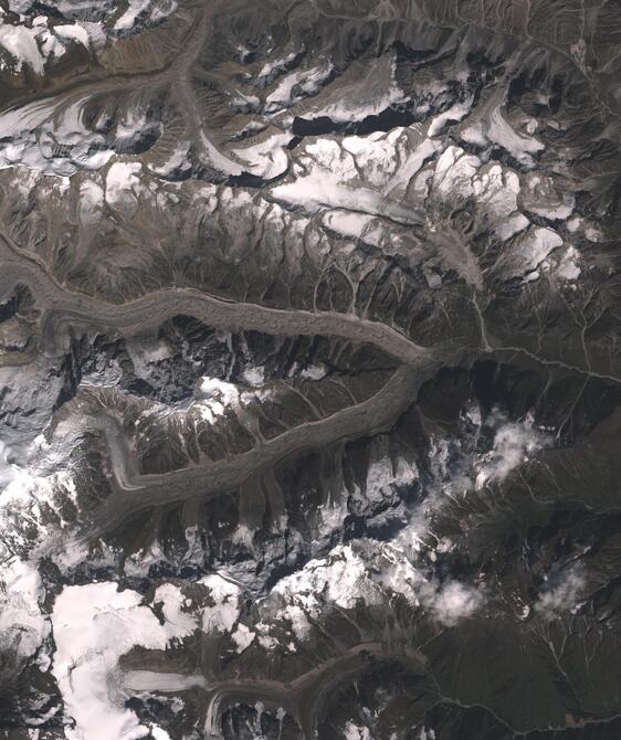 Aerial view of Satopanth Glacier