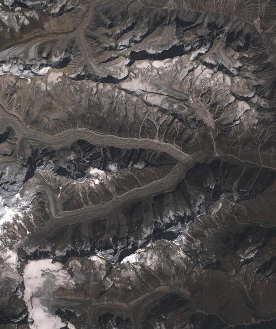 Aerial view of Satopanth Glacier