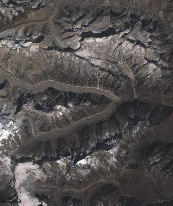 Aerial view of Satopanth Glacier