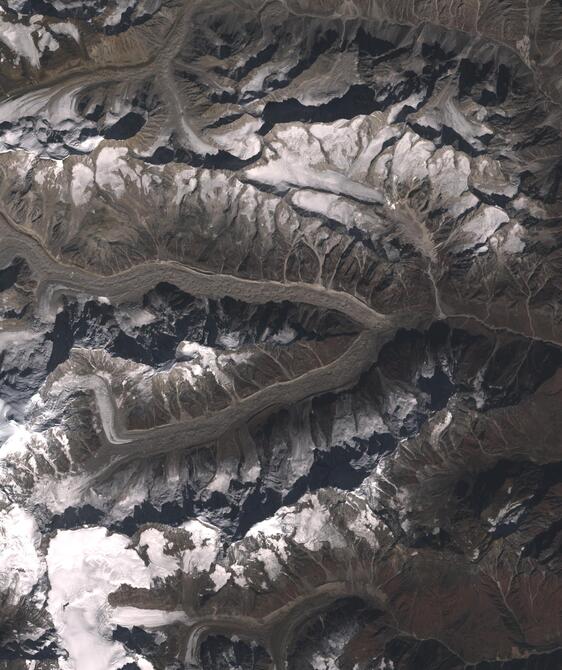 Aerial view of Satopanth Glacier