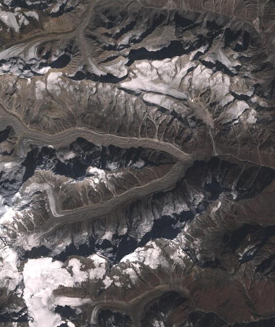 Aerial view of Satopanth Glacier