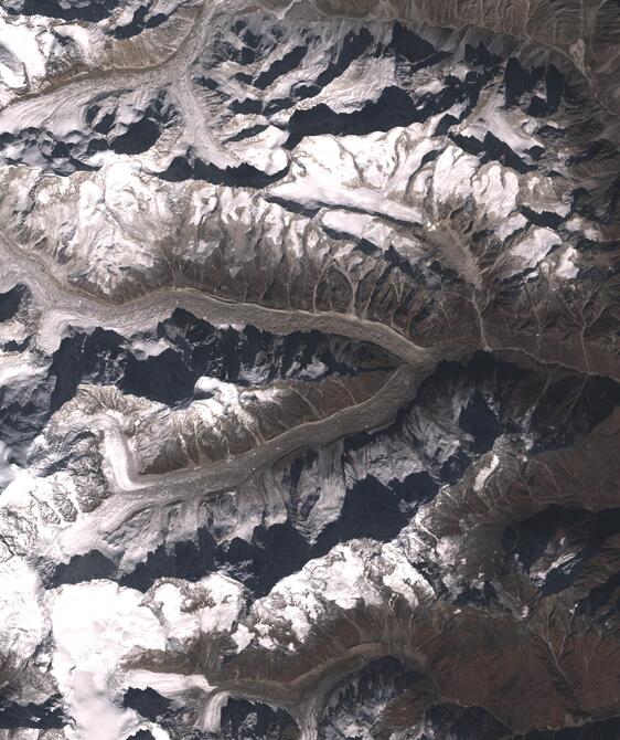 Aerial view of Satopanth Glacier