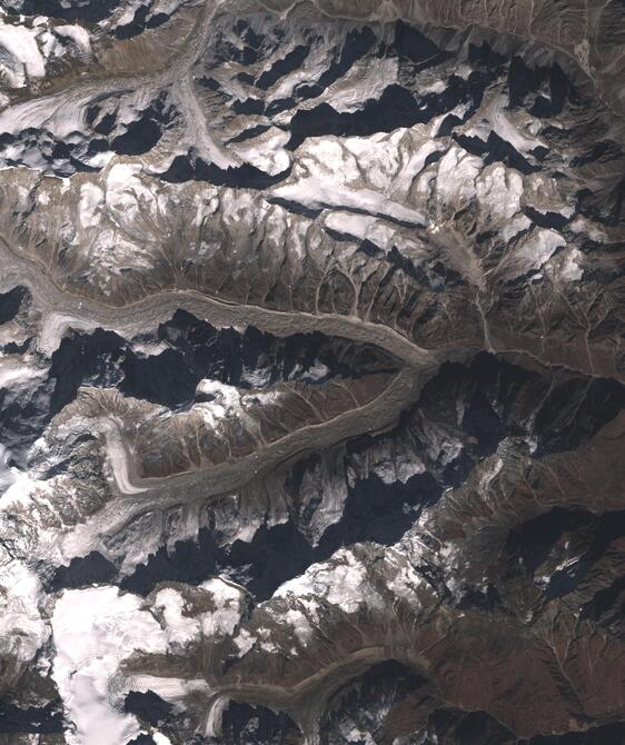 Aerial view of Satopanth Glacier