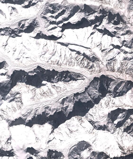 Aerial view of Satopanth Glacier