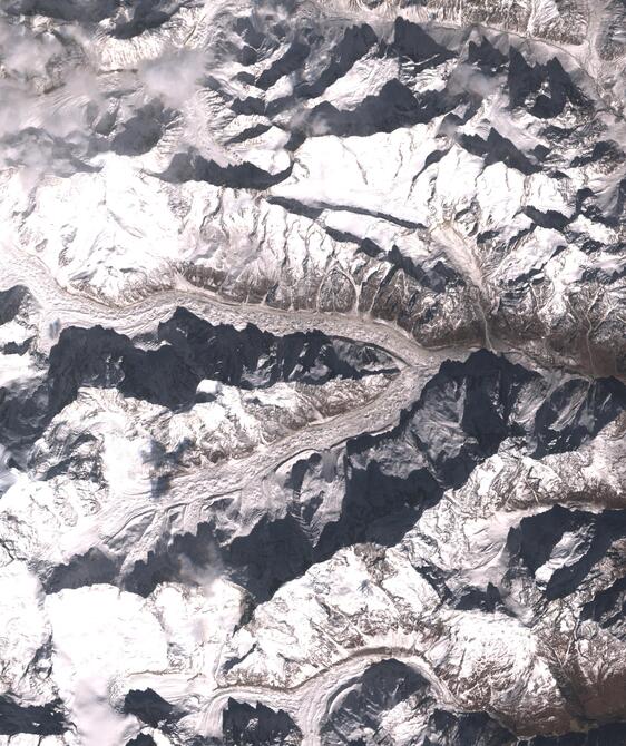 Aerial view of Satopanth Glacier