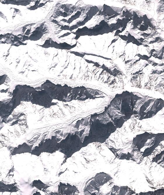 Aerial view of Satopanth Glacier