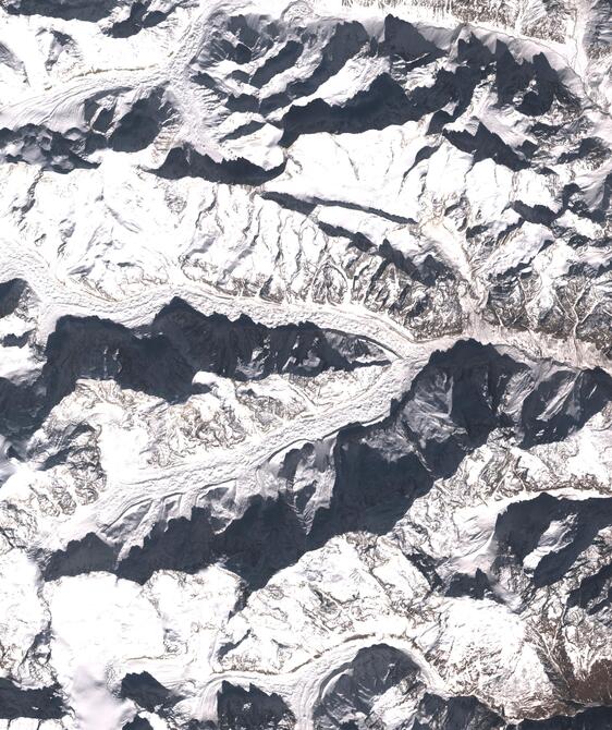 Aerial view of Satopanth Glacier