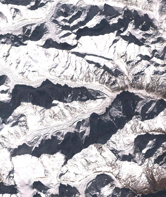 Aerial view of Satopanth Glacier