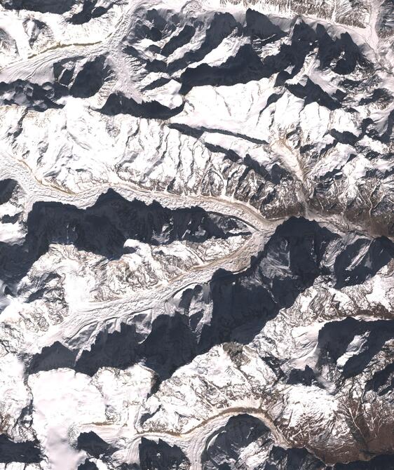 Aerial view of Satopanth Glacier