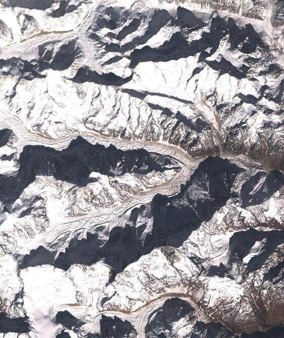 Aerial view of Satopanth Glacier