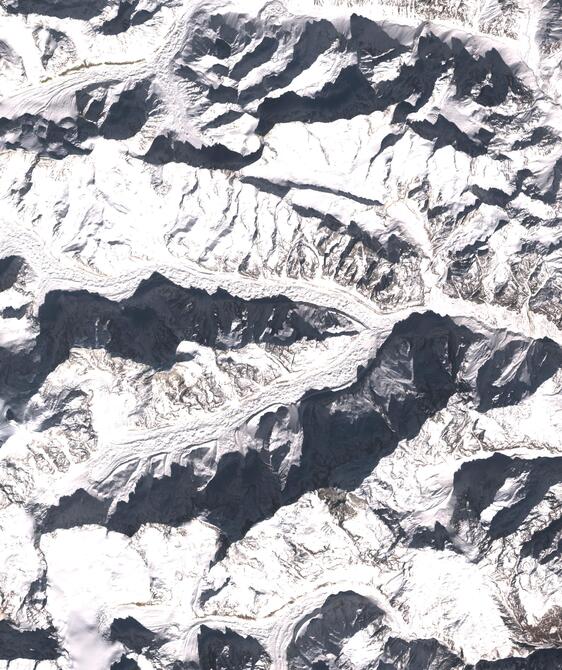 Aerial view of Satopanth Glacier