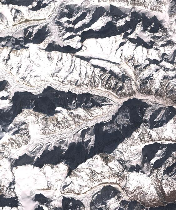 Aerial view of Satopanth Glacier