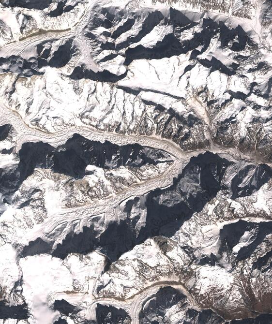 Aerial view of Satopanth Glacier