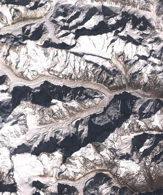 Aerial view of Satopanth Glacier