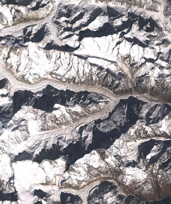 Aerial view of Satopanth Glacier