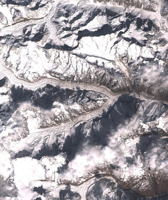 Aerial view of Satopanth Glacier