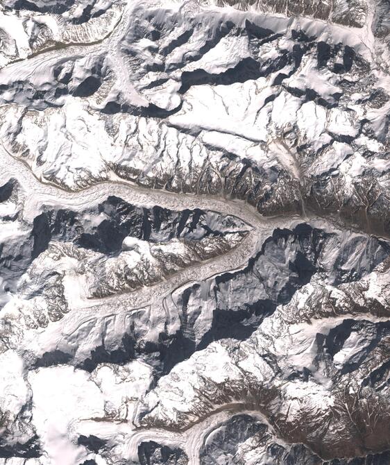 Aerial view of Satopanth Glacier