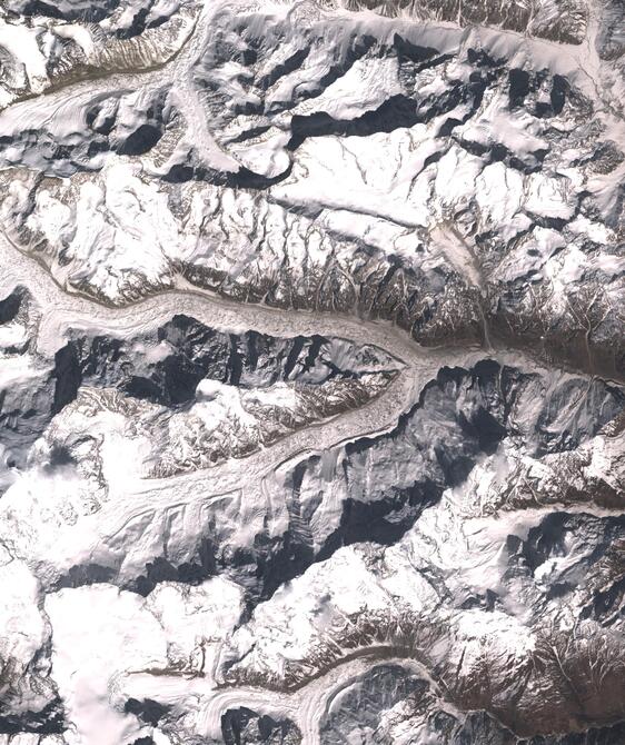 Aerial view of Satopanth Glacier