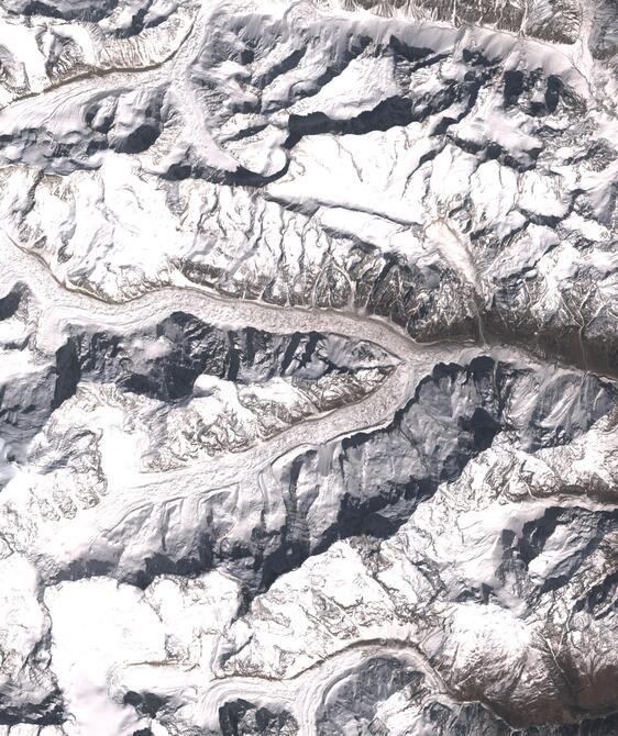 Aerial view of Satopanth Glacier