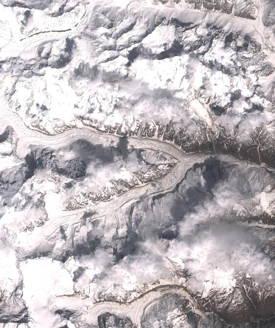 Aerial view of Satopanth Glacier