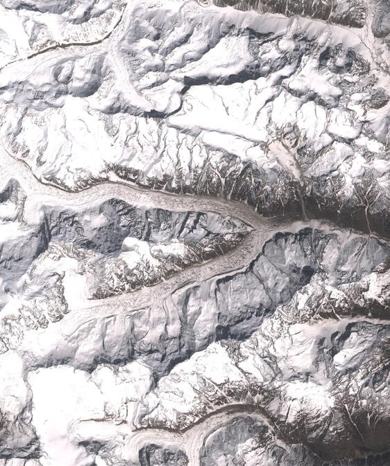 Aerial view of Satopanth Glacier