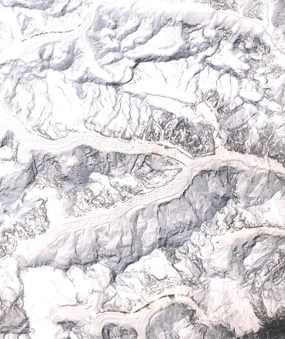 Aerial view of Satopanth Glacier