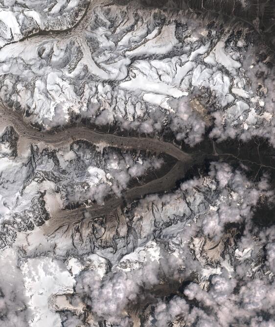 Aerial view of Satopanth Glacier